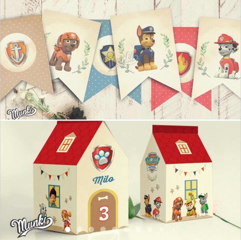 Cajitas de cumpleaños de paw patrol, dulceros para golosinas de pow patrol