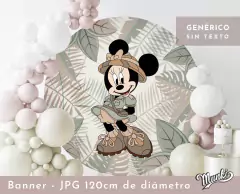 Minnie safari jpg cartel circular banner grande para decorar cumpleaños