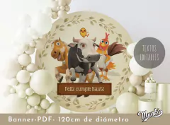 Kit imprimible de la Granja de Zenon para decorar fond de mesa de cumpelaños