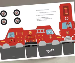 Caja golosinas Marshall Paw Patrol Camión Bomberos con TEXTOS EDITABLES - comprar online