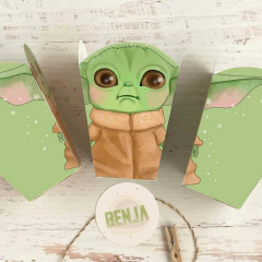 baby yoda popcorn printable party box