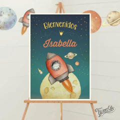 cartel de cumpleaños del espacio