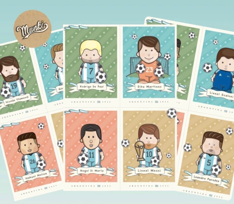 Tarjetas Imprimibles Mundial Jugadores Selección Argentina