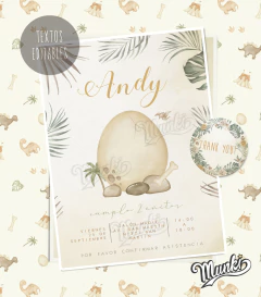 invitaciones cumpleaños dinosaurios bebés para imprimir