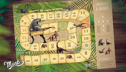 Juego de Mesa Dinosaurios Personalizado con nombre en internet
