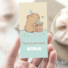 etiquetas de capibara personalizadas para recuerdo de cumpleaños