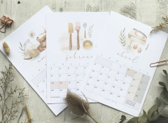 calendario para imprimir pastelería