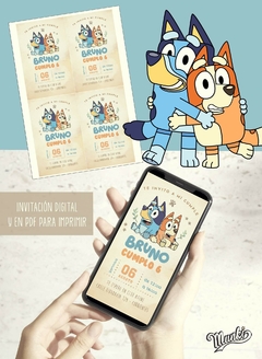 invitación digital bluey y bingo
