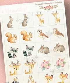 Juego Memoria Bosque Acuarlas Rosa PERSONALIZADO