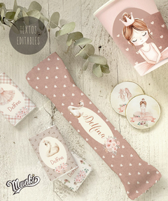 candy bar personalizado para cumpleñoas de niña, temática bailarina acuarelas
