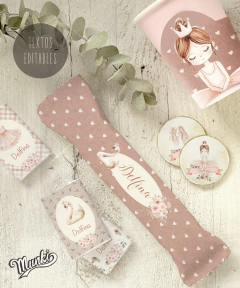 candy bar personalizado para cumpleñoas de niña, temática bailarina acuarelas
