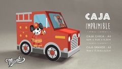 Caja Imprimible golosinas Bomberos con Textos Editables - Kits Imprimibles Munki