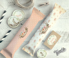 kit imprimmible conejita acuarelas descargable para decorar cumpleños