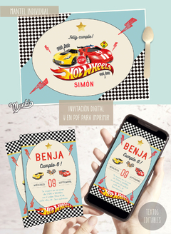 invitaciones digitales hot wheels