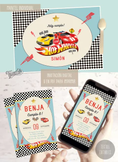 invitaciones digitales hot wheels