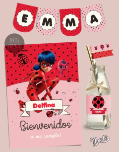 Cartaz de aniversário da Ladybug Miraculous para imprimir