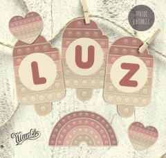 kit de fiesta pop it personalizado