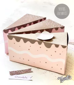 Caja porción de torta para imprimir