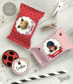 Barra de chocolate personalizada Miraculous Ladybug e Cat Noir