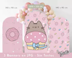 Kit Imprimible Gato Pusheen imágenes grandes JPG para decorar cumpleaños