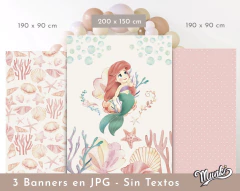 Carteles grandes de la sirenita jpg para imprimir y decorar cumpleaños
