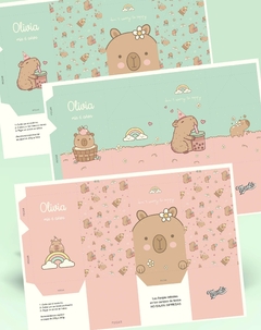 Cajas Milkbox Capybara PDF con texto editable - Kits Imprimibles Munki