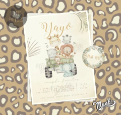 safari printable birthday party card