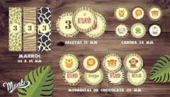 Kit Imprimible Safari PERSONALIZADO - loja online