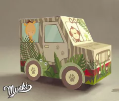 Kit Imprimible Caja jeep Safari PDF con TEXTOS EDITABLES