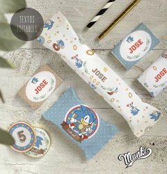 kit imprimible sonic personalizado para cumpleaños candy bar