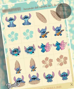 Juego Memoria Stitch PDF con TEXTOS EDITABLES