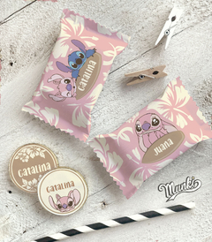 candy bara de stitch rosa para imrpimir