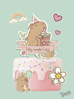 cake topper de torta capybara

