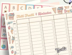 Tutti Frutti Imprimible Helados sin personalización