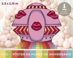 pôster de fundo de aniversário - navio xuxa