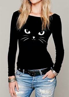 Remera manga larga “cat face"