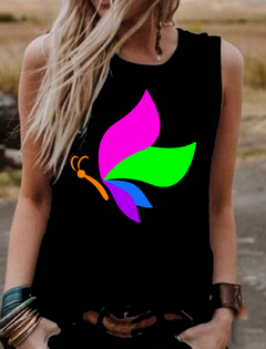 musculosa “Mariposa multicolor"