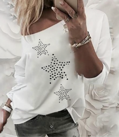 Remera manga larga “3 Stars" (cuello bote)