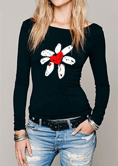 Remera manga larga “flor"