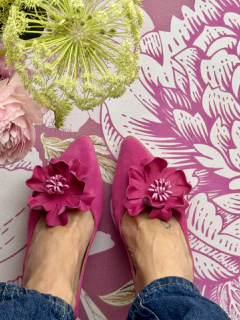 Stiletto leticia flor fucsia - tienda online
