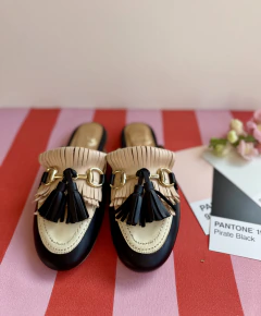 Slipper negro Doli negro y nude - comprar online