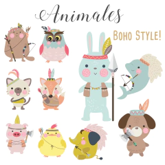 Kit Imágenes Animales Boho Style