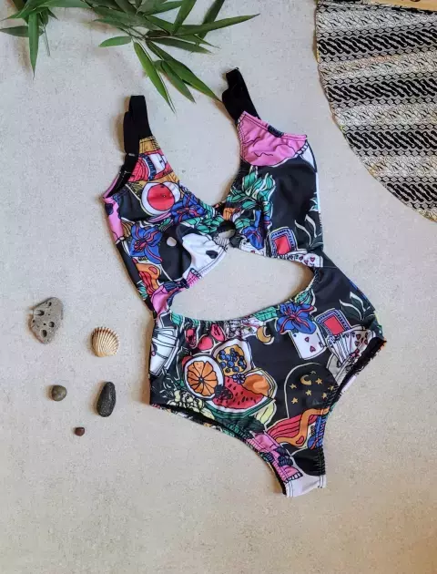 TRIKINI CARTAS NEGRO - comprar online