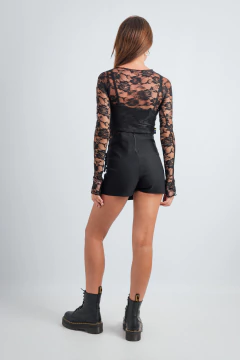 CROPTEE ENCAJE NICKY NEGRO - tienda online