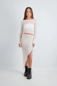 FALDA BIANCA encaje - comprar online