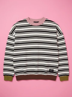 BUZO CROP RAYADO BLANCO Y NEGRO