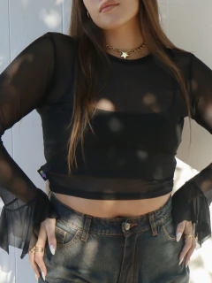 CROPTEE TUL BELL NEGRO