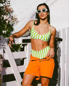 CORPIÑO BRISTOL RAYADO BLANCO Y LIMA - comprar online