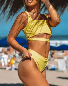 VEDETINA TIRO ALTO BAHIA AMARILLO PASTEL - comprar online