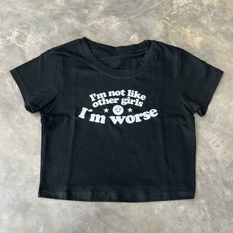 BABY TEE I'M WORSE NEGRA